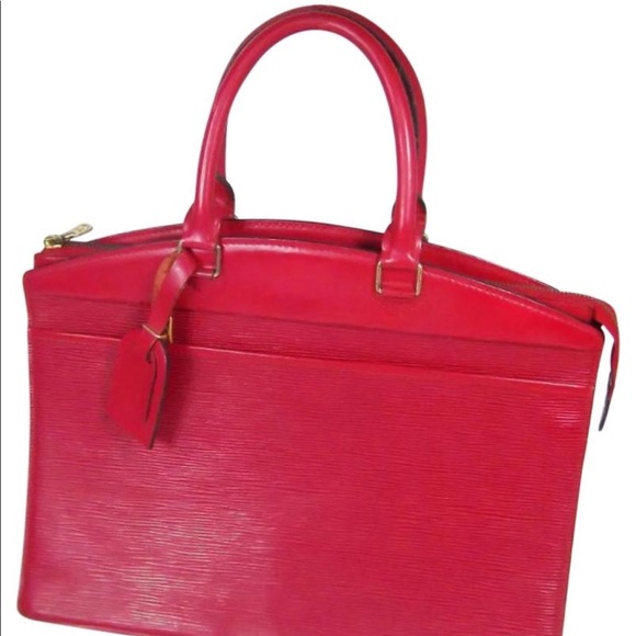 Authentic Louis Vuitton Rivera Satchel Bag Red EPI - Picture 1 of 8